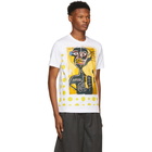 Comme des Garcons Shirt White and Yellow Basquiat Print T-Shirt