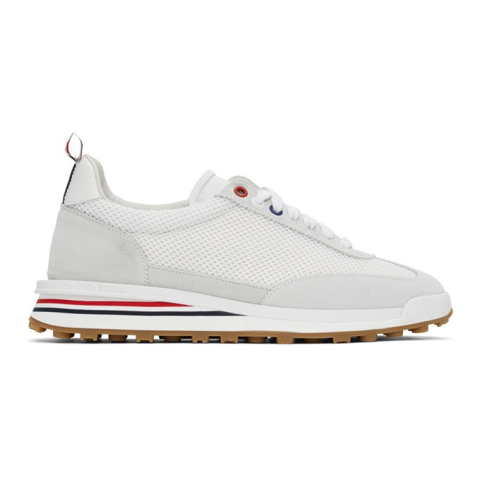 Photo: Thom Browne White and Grey Tech Runner Sneakers