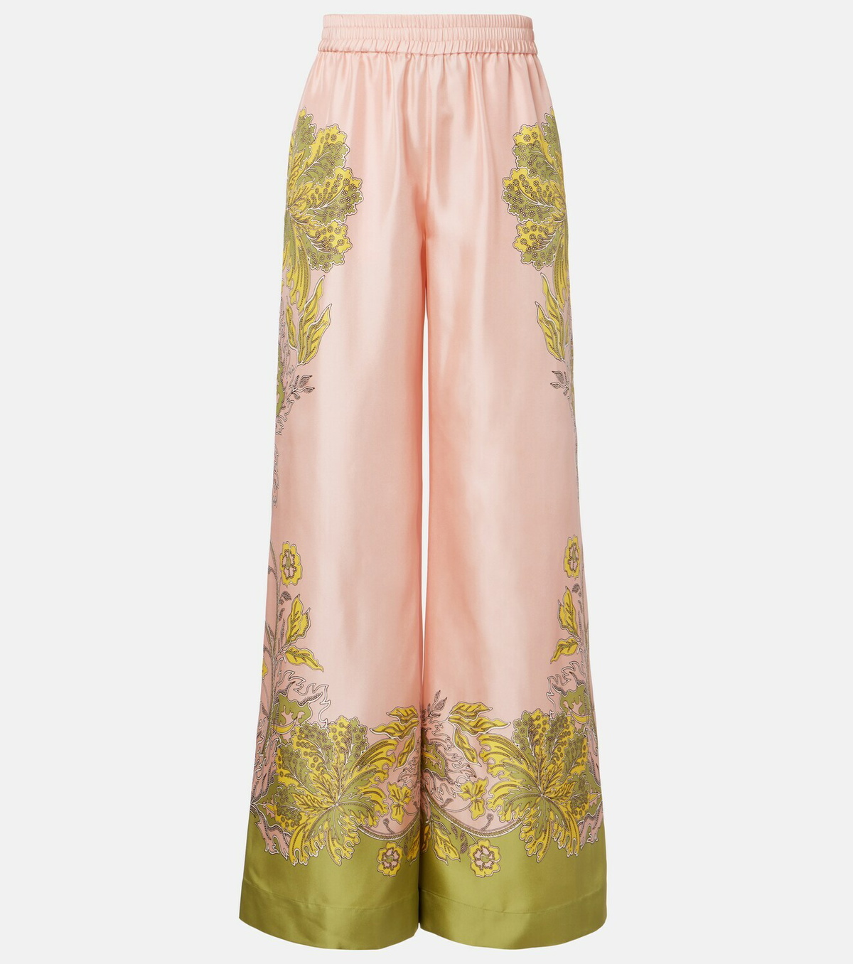 La DoubleJ Floral silk twill palazzo pants