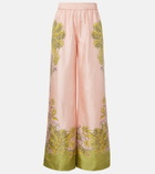 La DoubleJ Floral silk twill palazzo pants