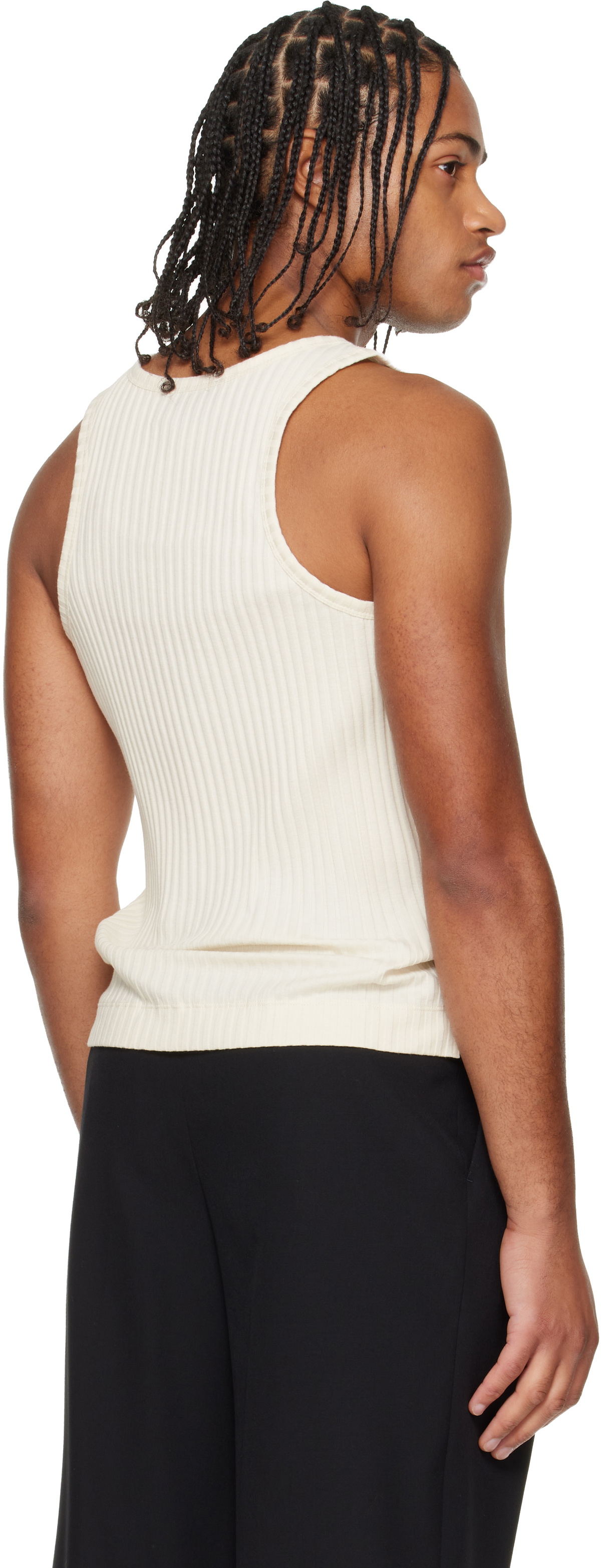 Simone Rocha Off-White Ribbon Daisy Tank Top