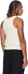 Simone Rocha Off-White Ribbon Daisy Tank Top