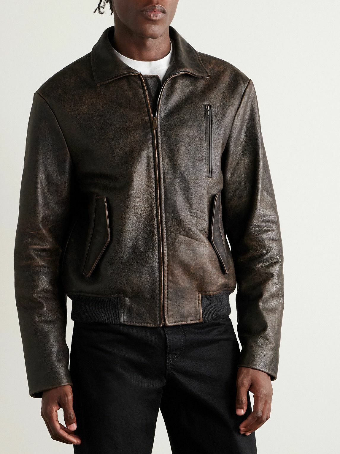 The Row - Akia Leather Jacket - Brown