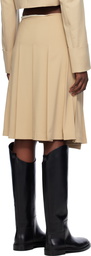 LOW CLASSIC Beige Wrap Midi Skirt