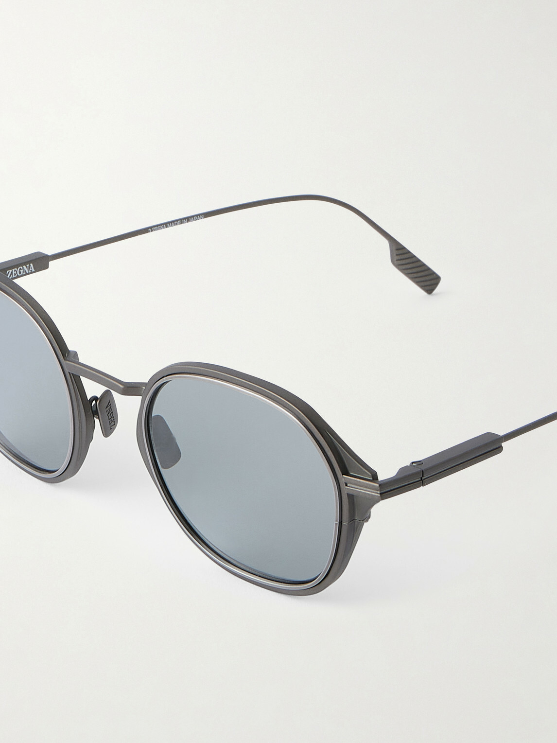 Zegna - Round-Frame Titanium Sunglasses