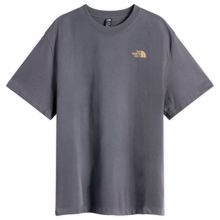 Photo: The North Face Men's Stone Logo Relaxed T-Shirt in Anthracite Grey