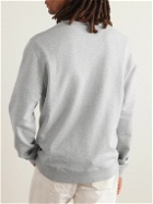 Maison Kitsuné - Campus Logo-Print Cotton-Jersey Sweatshirt - Gray