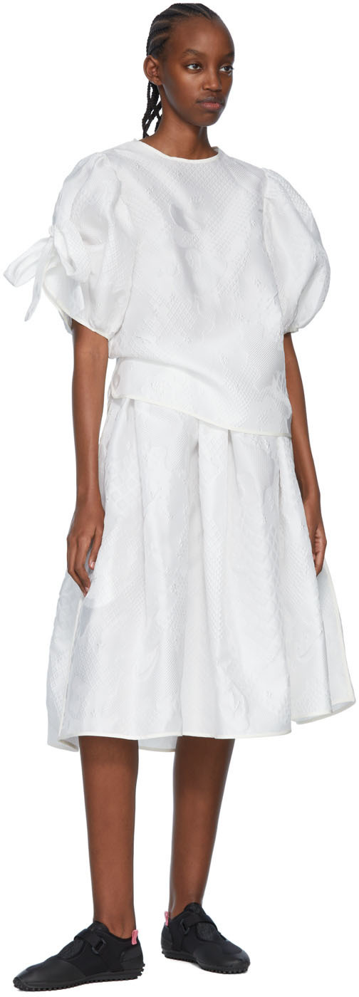 Cecilie Bahnsen White Sybil Midi Skirt