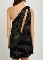 Delos Amaris Devoré Georgette Mini Dress Black