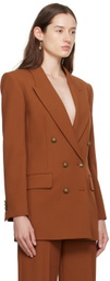 FRAME Brown Double Breasted Blazer