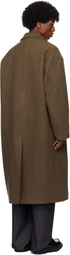 Lownn Taupe Wool Cashmere Double-Breasted Coat