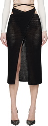 ANDREĀDAMO Black Slit Midi Skirt