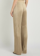 Joseph Amber Pleated Wide-leg Satin Trousers Beige