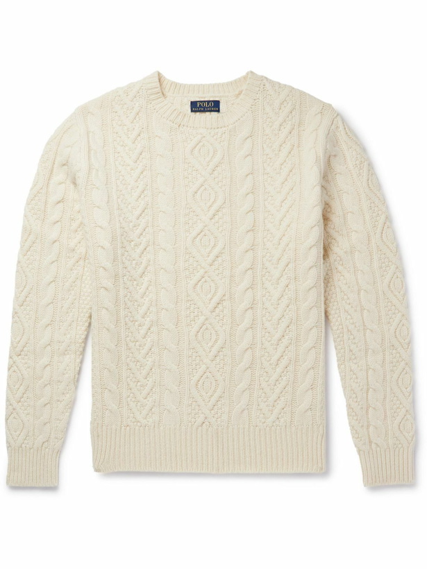Photo: Polo Ralph Lauren - Cable-Knit Wool and Cashmere-Blend Sweater - Neutrals