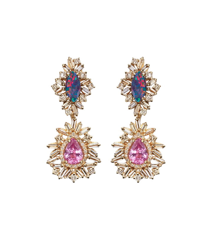 Photo: Suzanne Kalan 18kt gold earrings with gemstones