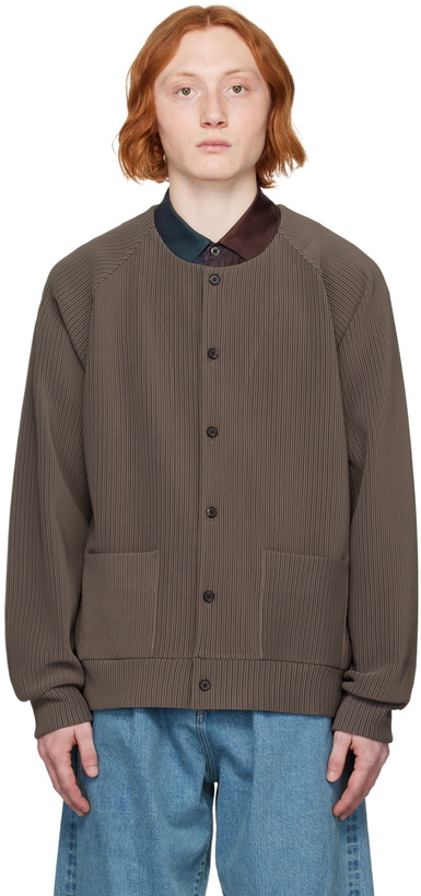 Photo: stein Brown Gradation Pleats Cardigan