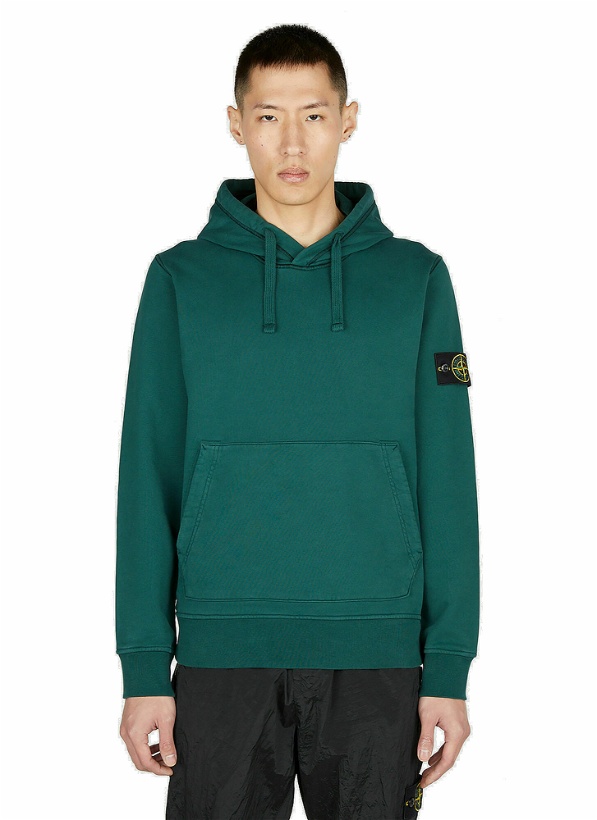 Photo: Stone Island - Compass Patch Hooded Sweatshirt in Green