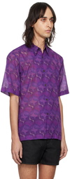 Dries Van Noten Purple Graphic Shirt