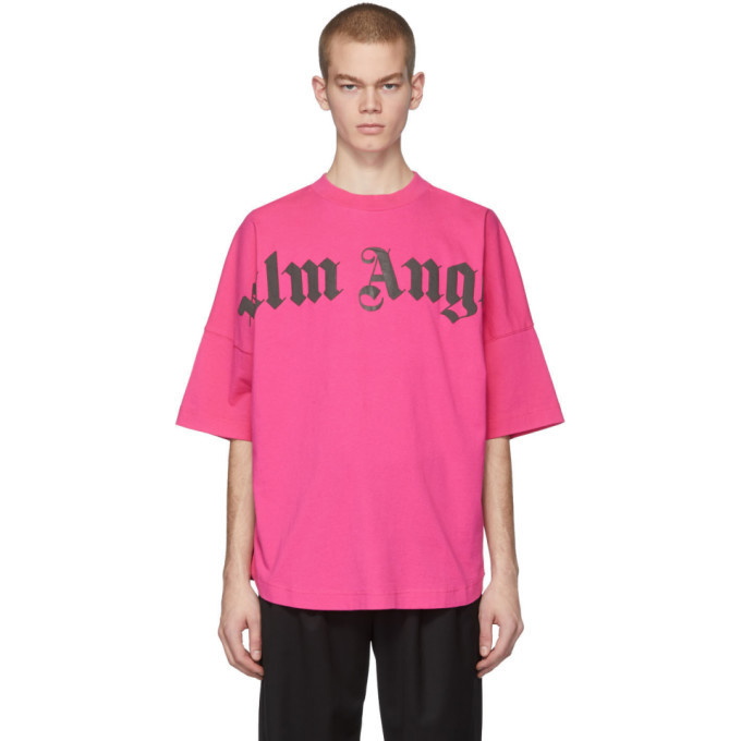 Photo: Palm Angels Pink Front Logo Over T-Shirt
