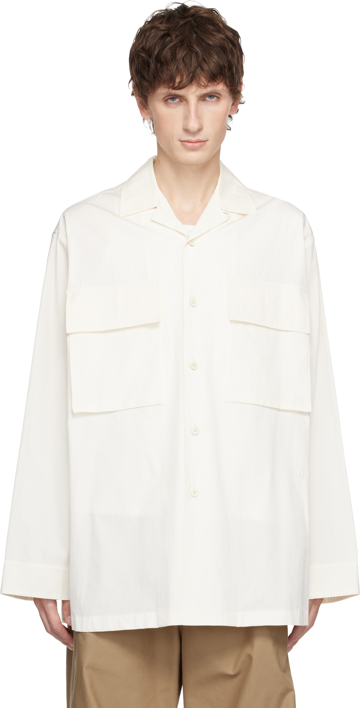 JIL SANDER Snap Fasten Overshirt 814P▲ Jil Sander Snap Fasten Overshirt Jil Sander