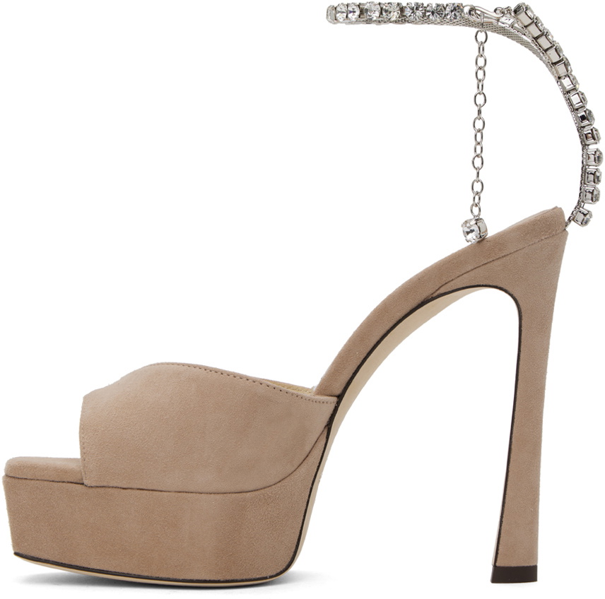 Jimmy Choo Saeda Suede Crystal Ankle-Strap Platform Sandals | Neiman Marcus