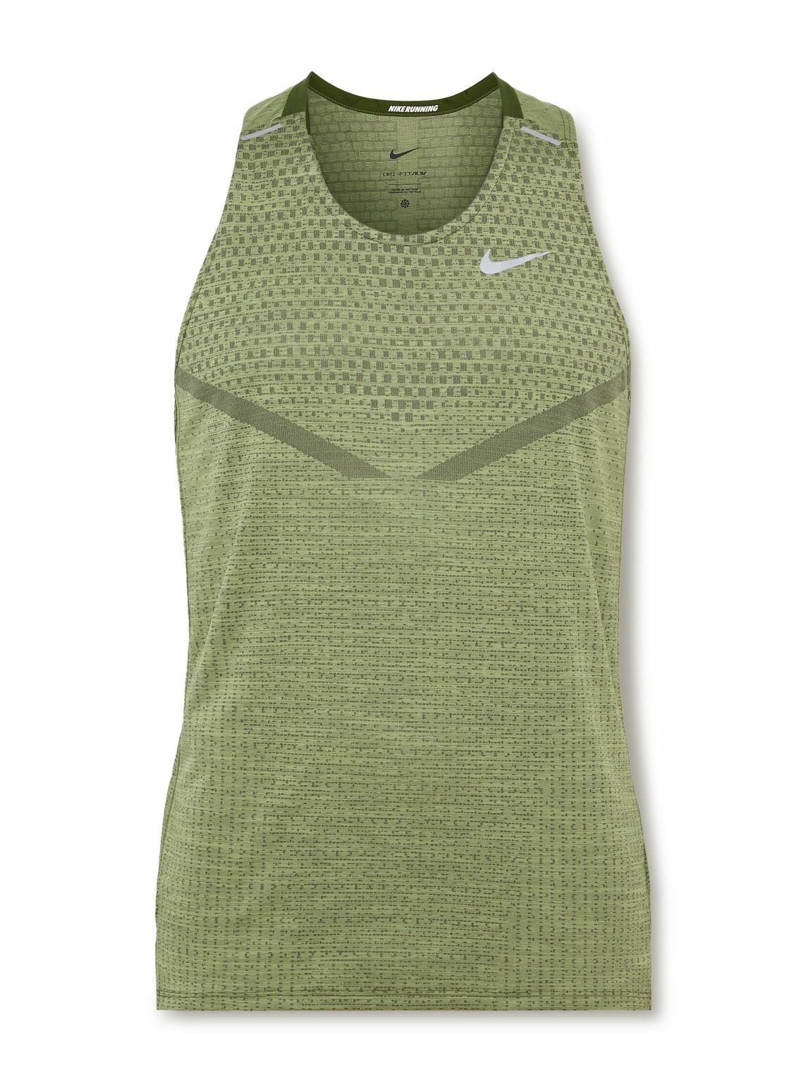 Photo: Nike Running - TechKnit Ultra Slim-Fit Dri-FIT ADV Tank Top - Green