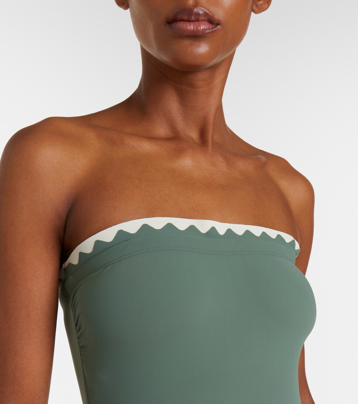 Karla Colletto Lia scalloped bandeau swimsuit