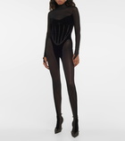 Wolford - x Mugler Flock Shaping paneled catsuit