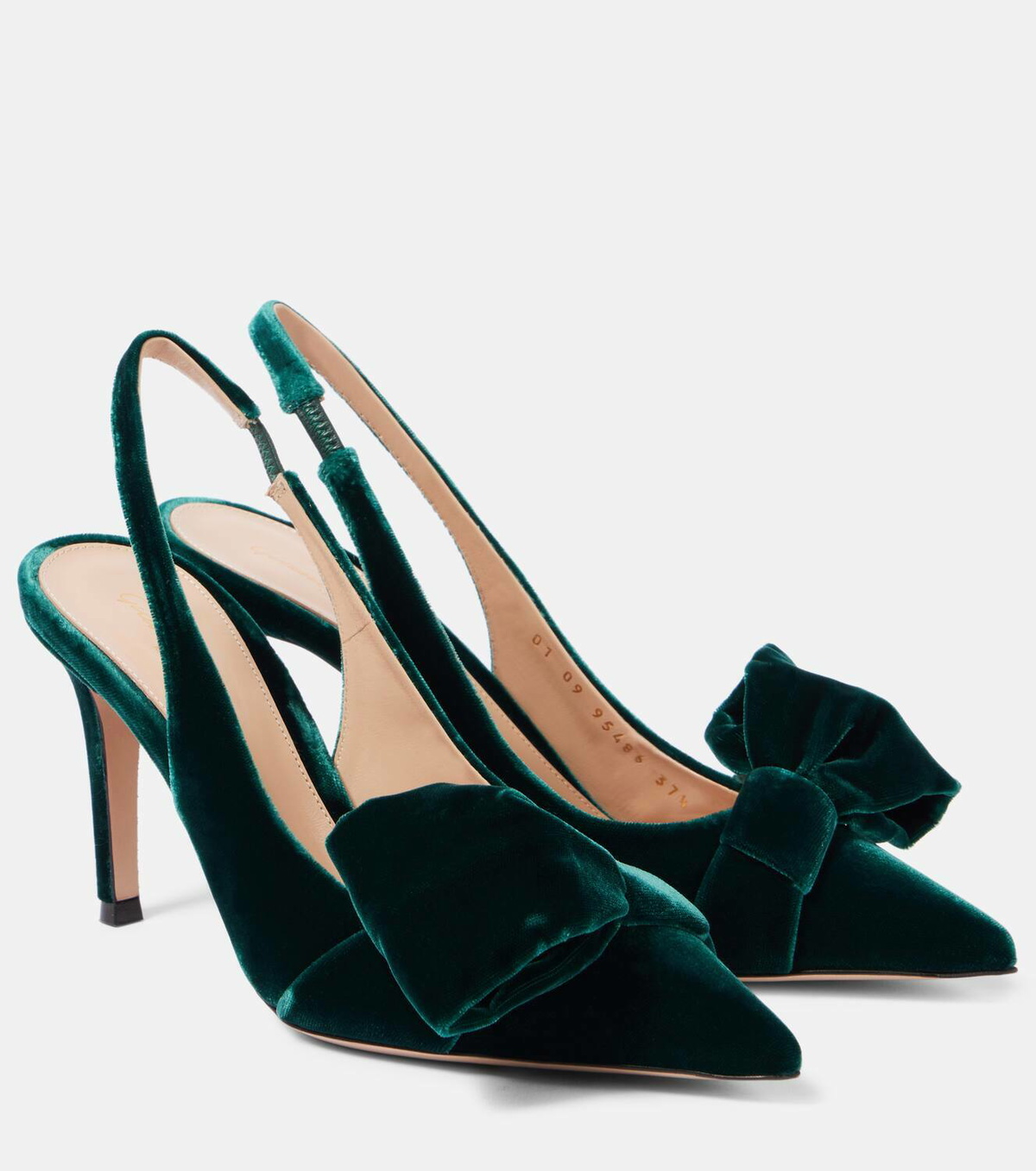 Gianvito Rossi>>85 リボンディテールのベルベットミュール Gianvito Rossi>>85 リボンディテールのベルベットミュール