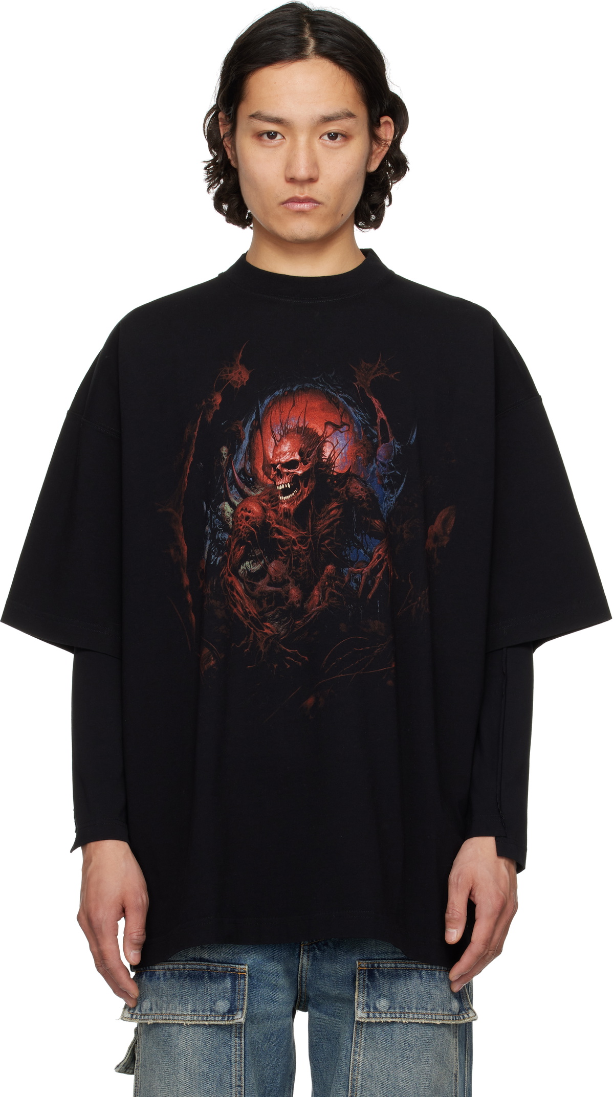 VETEMENTS Black Death Metal Oversized T-shirt Vetements