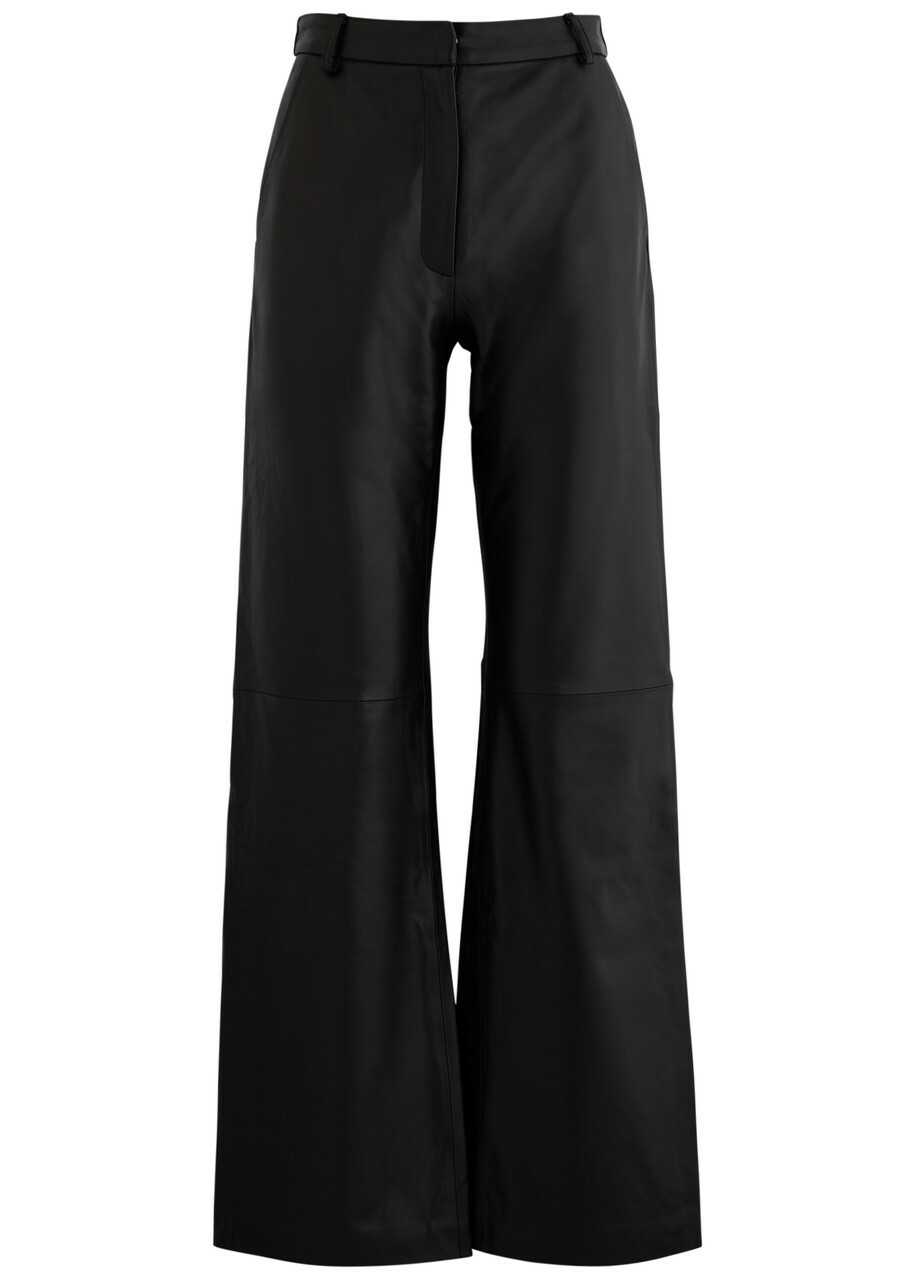Aexae Straight-leg Leather Trousers Black