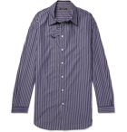 Balenciaga - Oversized Striped Cotton-Poplin Shirt - Blue