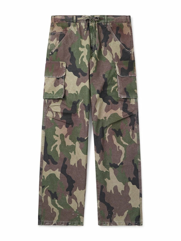 Photo: 424 - Straight-Leg Camouflage-Print Cotton-Ripstop Cargo Trousers - Green