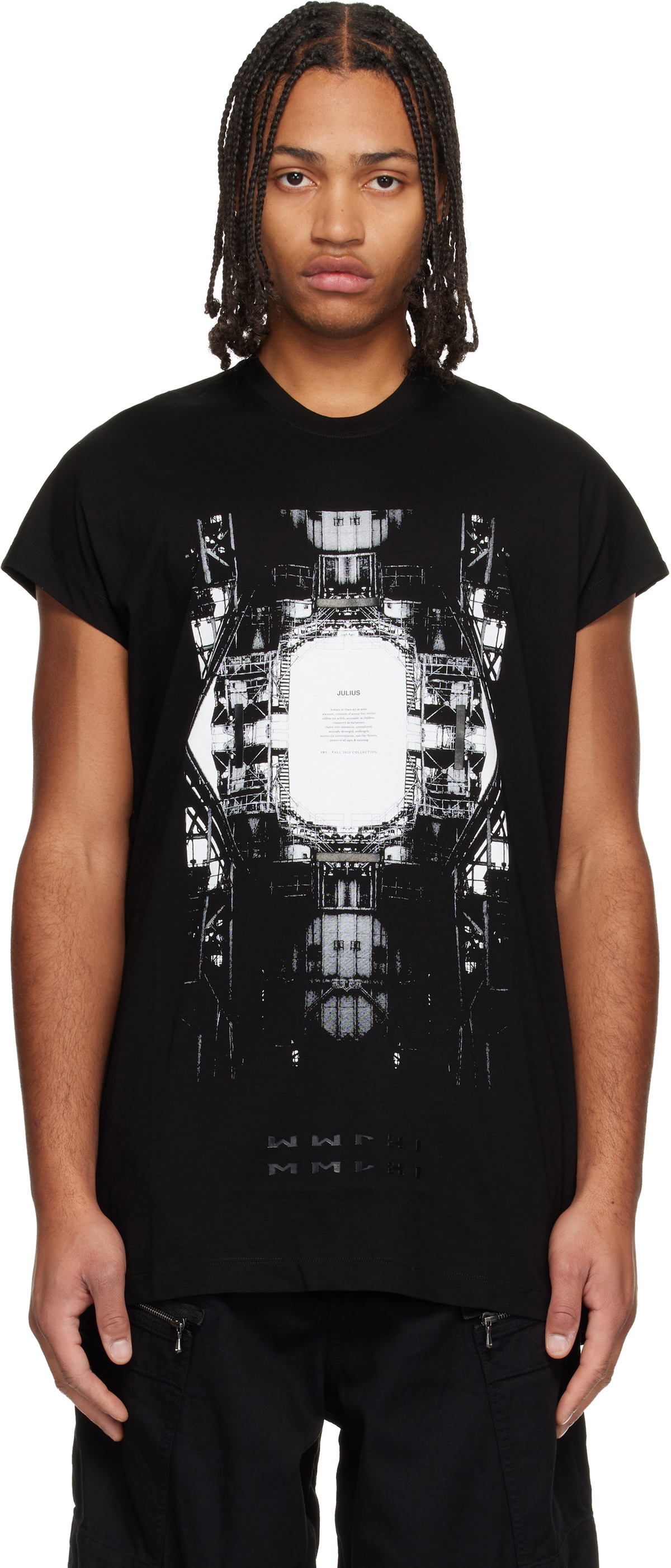 Julius Black Loop Membrane Tank Top Julius