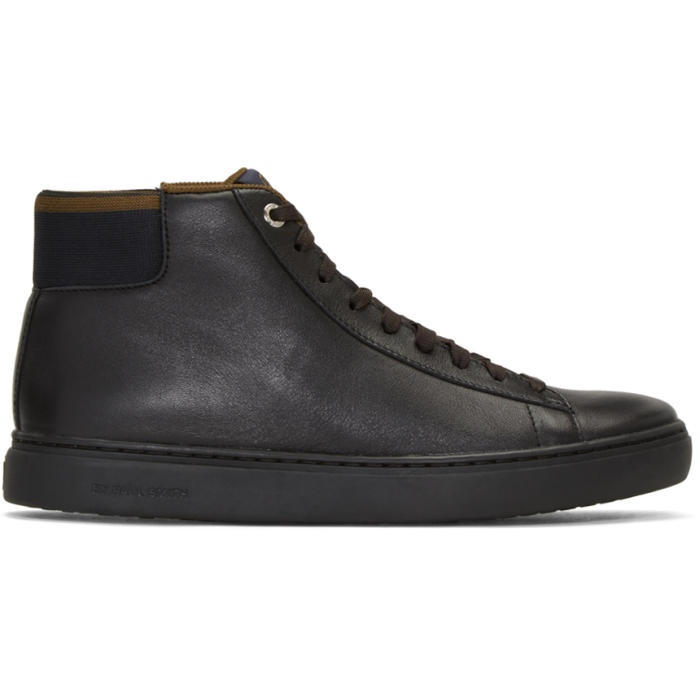 Photo: PS by Paul Smith Black Shima High-Top Sneakers