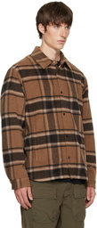 Moncler Brown Flannel Lined Overshirt