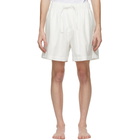 Tekla White Flannel Pyjama Shorts