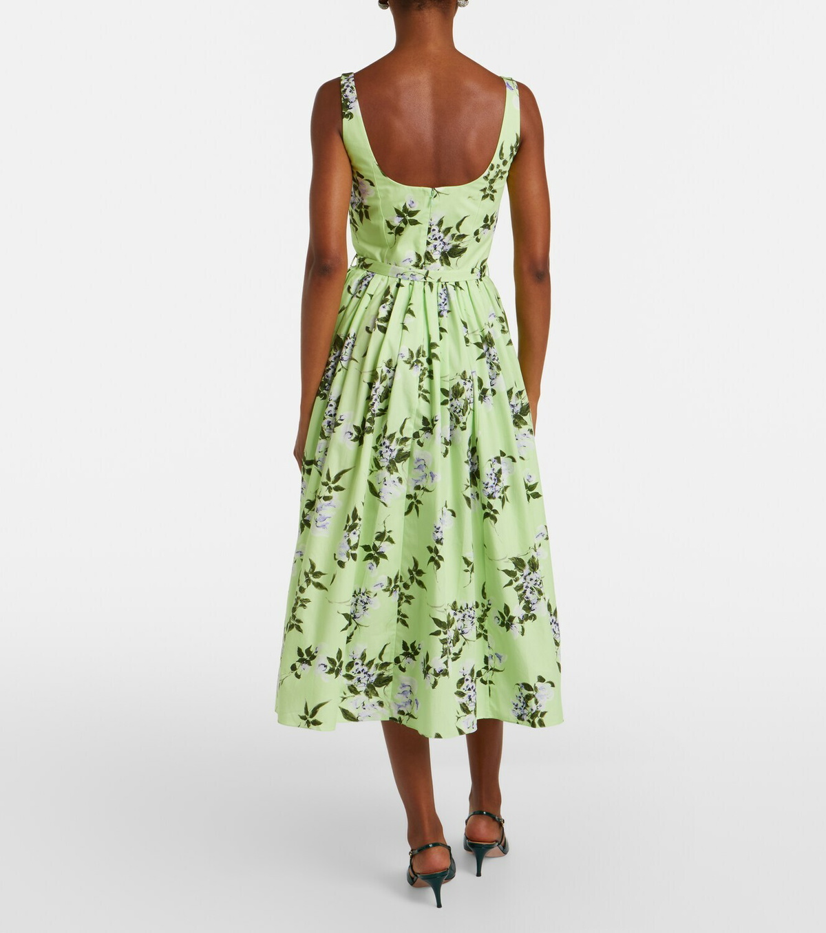 Emilia Wickstead Eglantine floral belted cotton midi dress