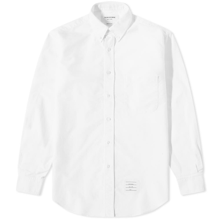 Photo: Thom Browne Men's Grosgrain Placket Oxford Shirt in White