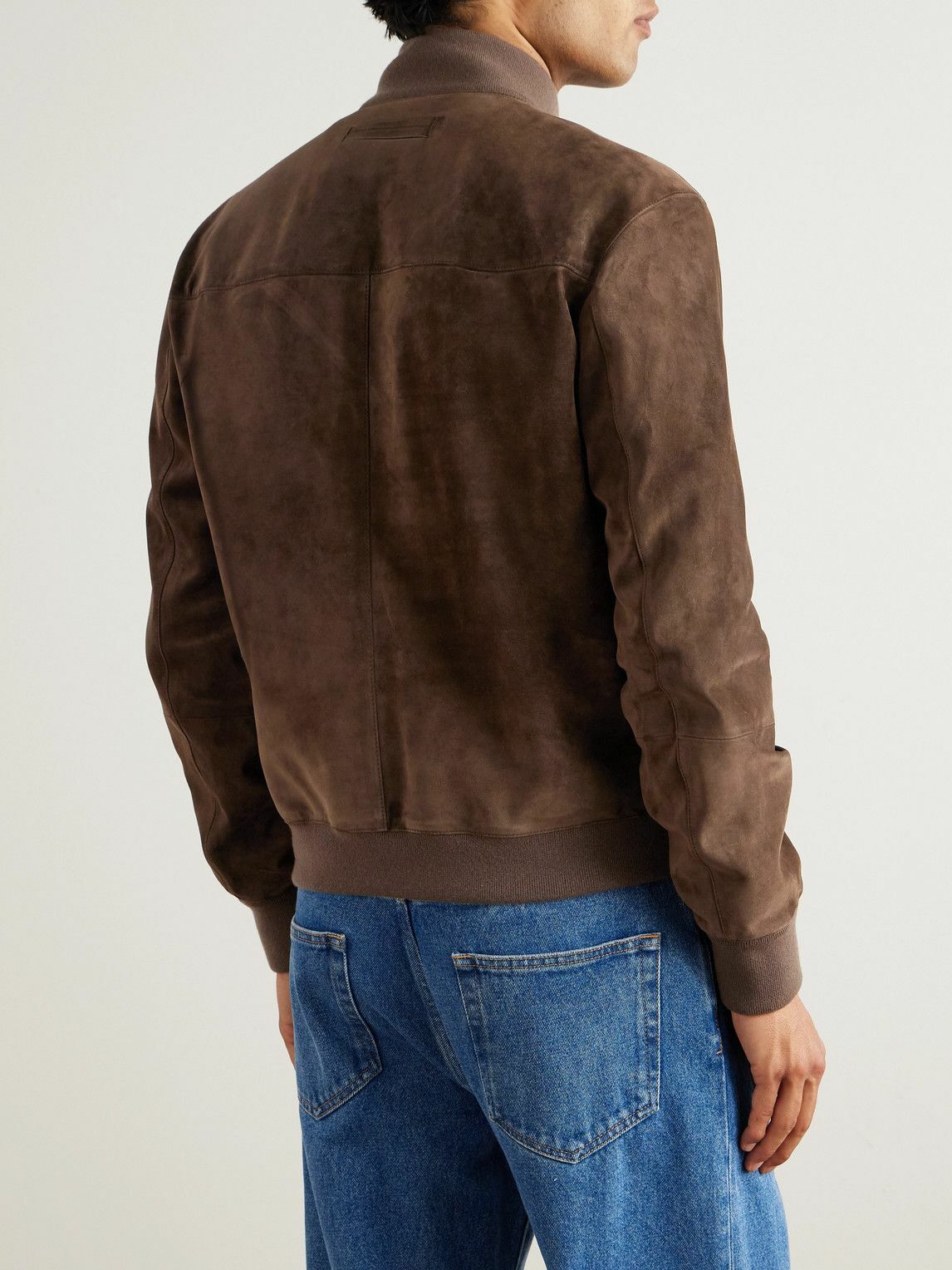 Zegna - Suede Blouson Jacket - Brown