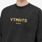 VTMNTS Men's Embroidered Logo Crew Sweat in Black/Gold