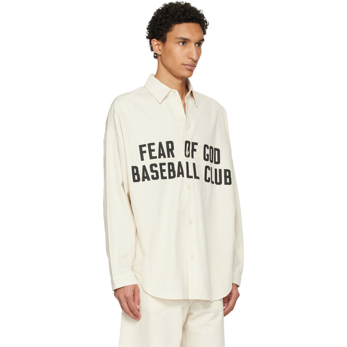 Fear of God Off-White Garment Dyed Cotton Relaxed Shirt
