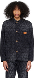 Versace Black Allover Denim Jacket