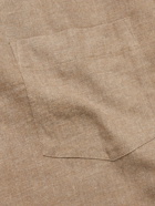De Bonne Facture - Button-Down Collar Cotton-Flannel Shirt - Neutrals