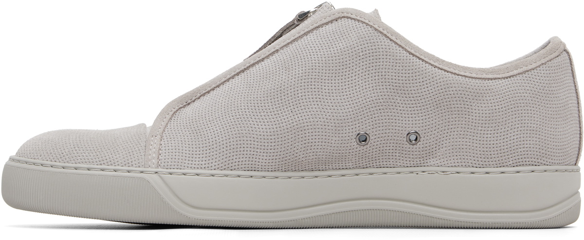Lanvin Gray DBB1 Suede Zip Sneakers