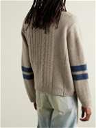 Enfants Riches Déprimés - Asymmetric Striped Brushed-Cashmere Sweater - Neutrals