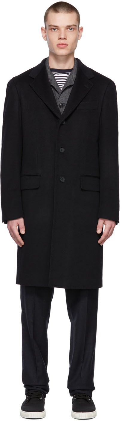 Ring Jacket Navy Wool & Cashmere Coat