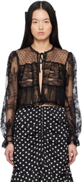 Anna Sui Black Lace Combo Bed Cardigan