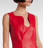 Ferragamo Asymmetric leather minidress