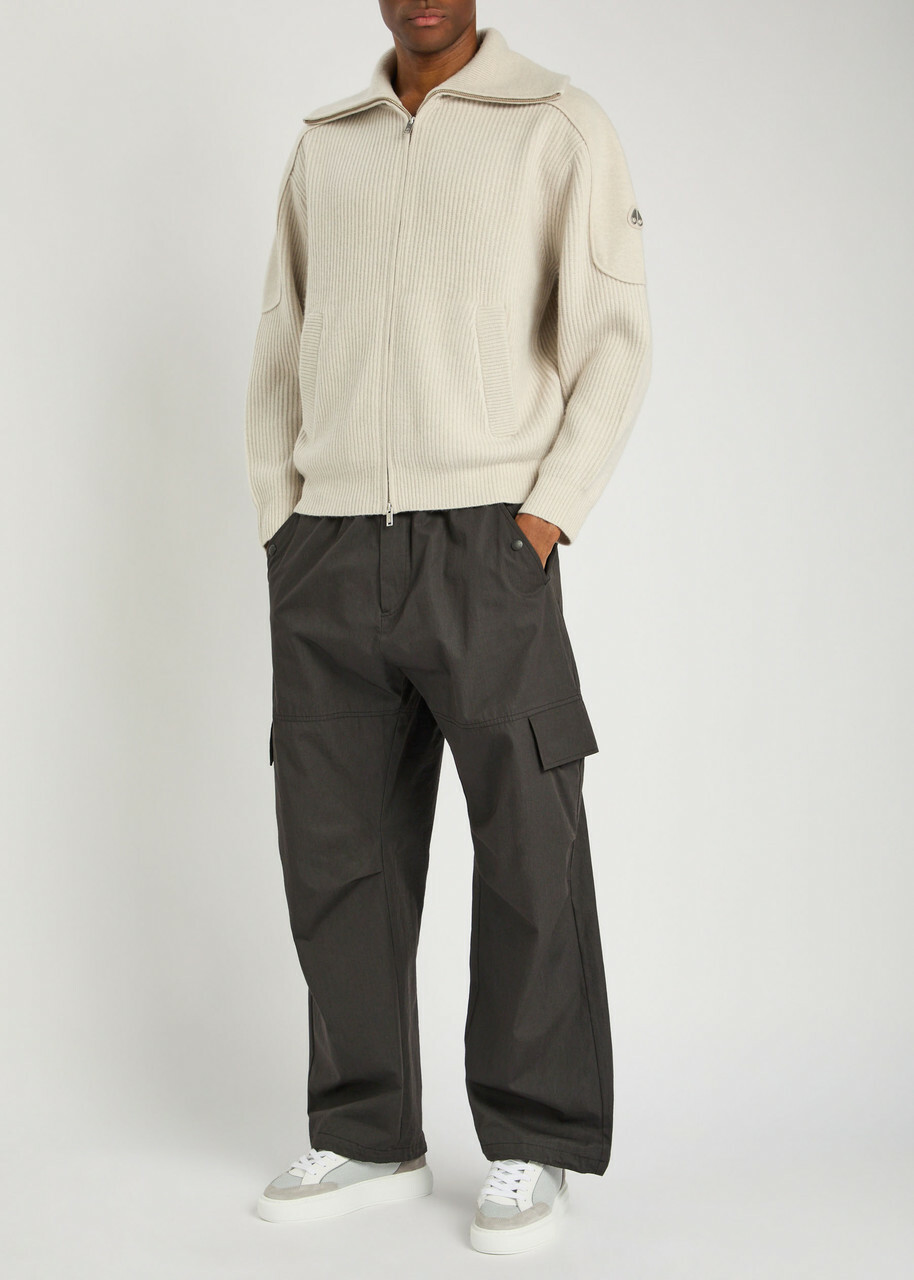 Moose Knuckles Colson Ribbed Wool Sweatshirt Beige